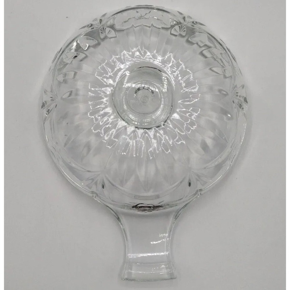 VTG Home Interiors Glass Candle Holder Chamber Victorian Carry Handle 6¼"
